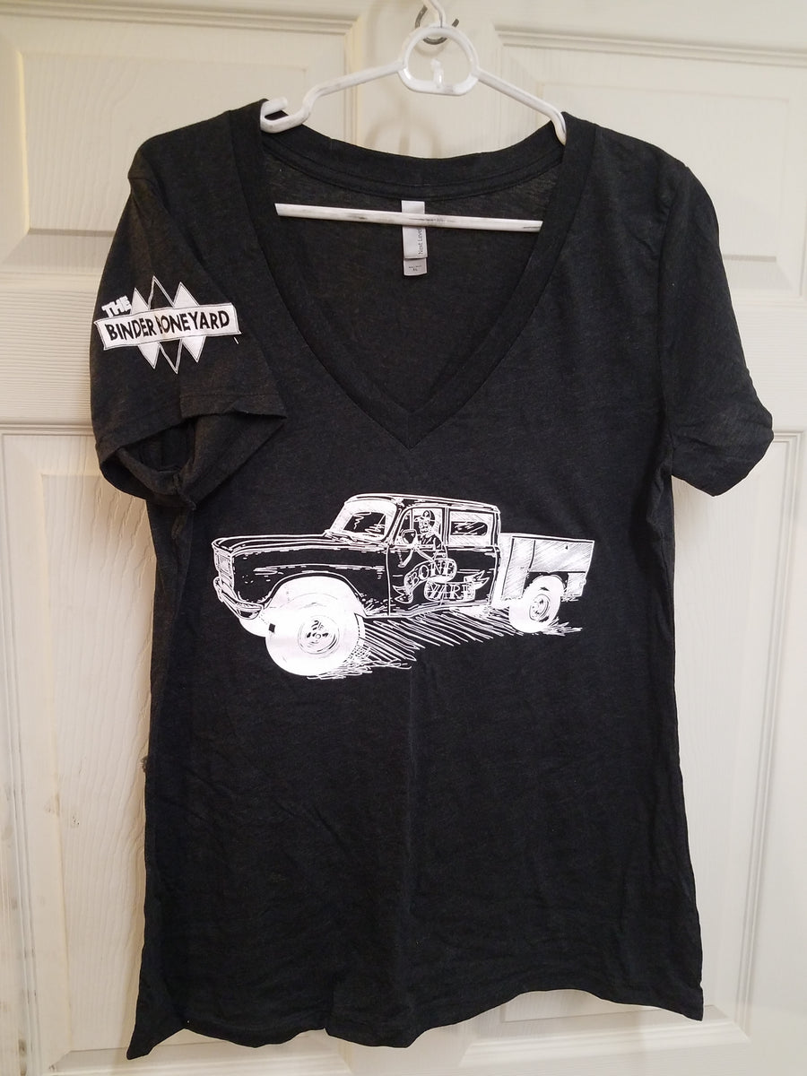 Binder Boneyard womens Vneck Charcoal BinderBoneyard